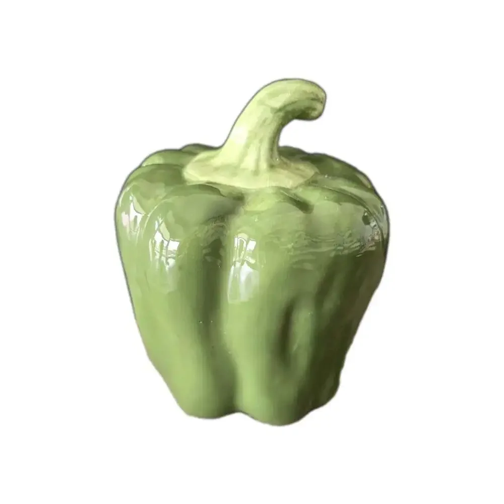 New Ceramic Green Bell Pepper Room Decor Decoration Figurine Sculpture